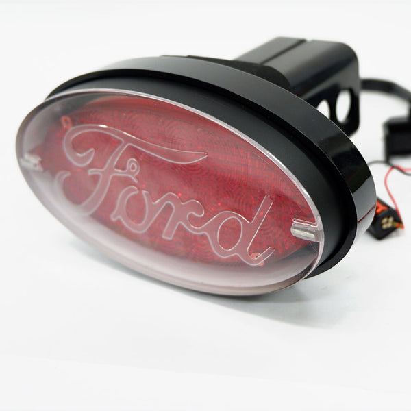 Jaxsyn Novelty Tow Bar / Trailer Hitch Cover Red Oval Ford Logo Brake Light Tow Bars & Winches