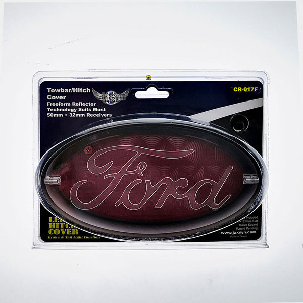 Jaxsyn Novelty Tow Bar / Trailer Hitch Cover Red Oval Ford Logo Brake Light Tow Bars & Winches