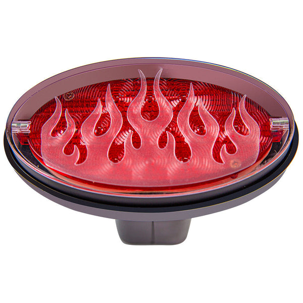 Novelty Tow Bar / Trailer Hitch Cover Red Oval Brake Light Flame Job Tow Bars & Winches