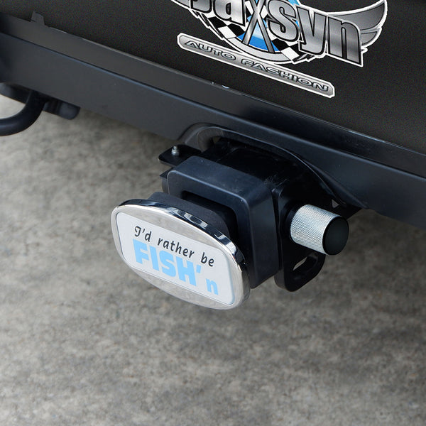 Jaxsyn Novelty Tow Bar / Trailer Hitch Cover I'd Rather Be Fish'n Tow Bars & Winches