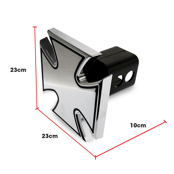 Jaxsyn Novelty Tow Bar / Trailer Hitch Cover Chrome Plated Iron Cross Tow Bars & Winches