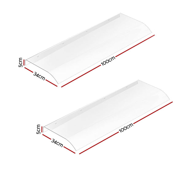 Instahut Door Awning 0.4Mx2m Transparent Awning & Canopy Parts