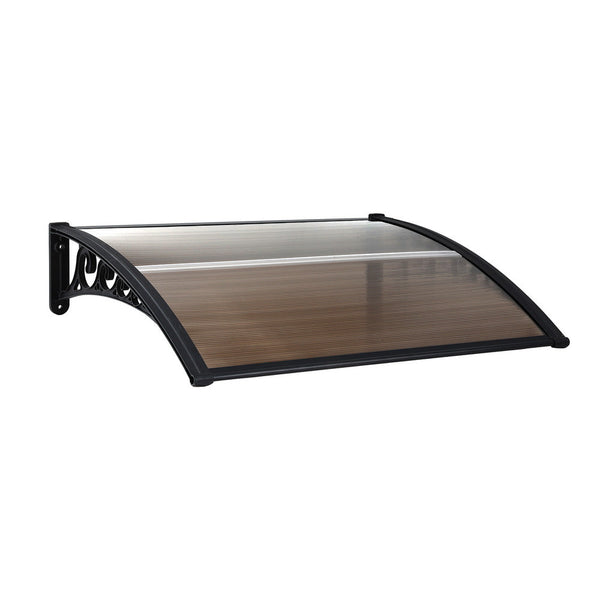 Instahut Door Awning 0.8M X 1M Brown Uv & Rain Resistant Awning & Canopy Parts
