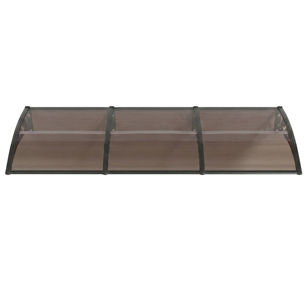 Instahut Brown Window Door Awning 0.8M X 3M Awning & Canopy Parts