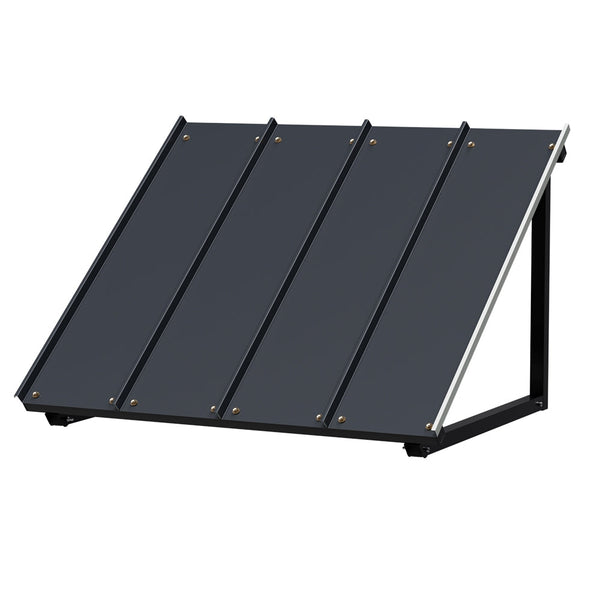 Instahut Door Awning Canopy 1Mx1.2M Black Metal Frame Awning & Canopy Parts