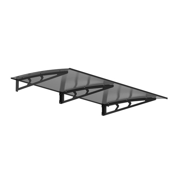 Instahut Door Awning Canopy 1Mx2m Grey Solid Sheet Metal Frame Awning & Canopy Parts