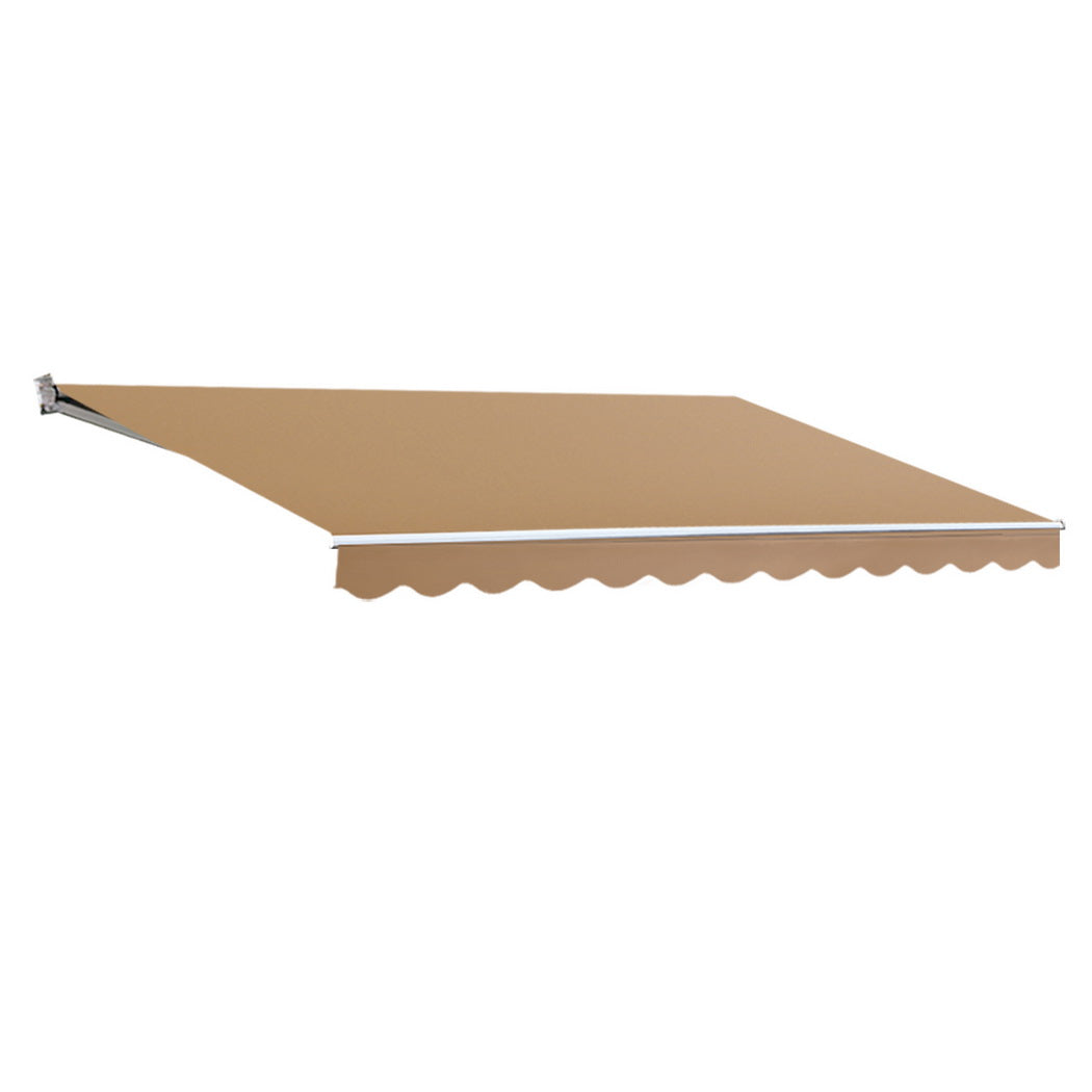 Instahut Retractable Folding Arm Awning Manual Sunshade 2.5Mx2m Beige Awning & Canopy Parts