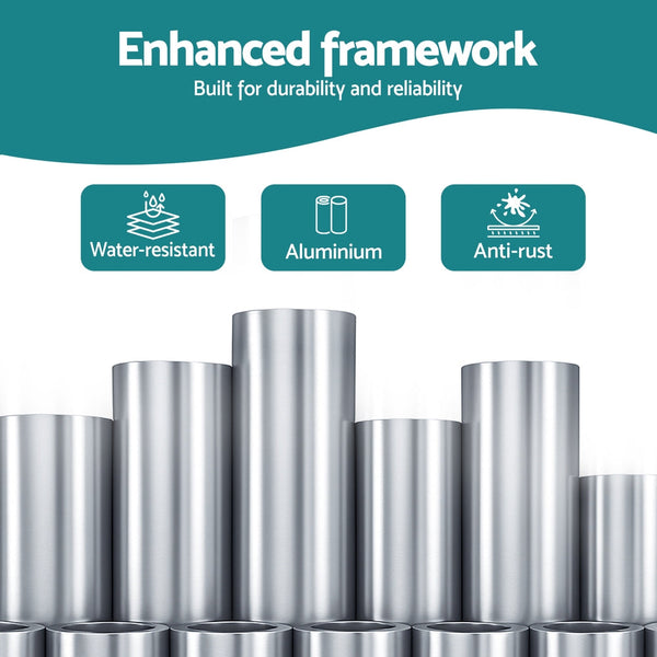 Instahut Retractable Folding Arm Awning Manual Sunshade 3M X 2M Grey Awning & Canopy Parts