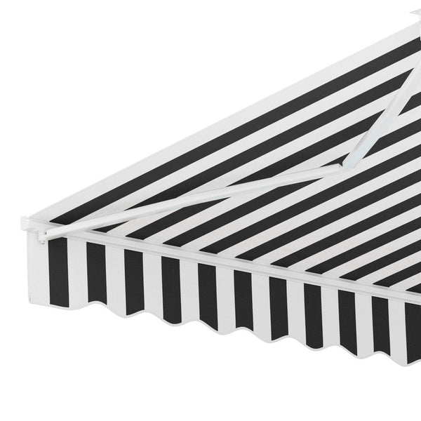 Instahut Retractable Folding Arm Awning Manual Sunshade 3Mx2.5M Grey White Awning & Canopy Parts