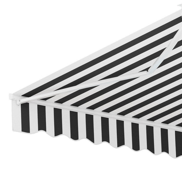 Instahut Retractable Folding Arm Awning Motorised Sunshade 3Mx2.5M Grey White Awning & Canopy Parts