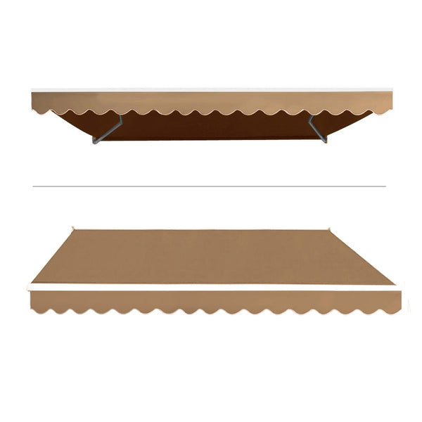 Instahut Retractable Folding Arm Awning Motorised Sunshade 4Mx3m Beige Awning & Canopy Parts