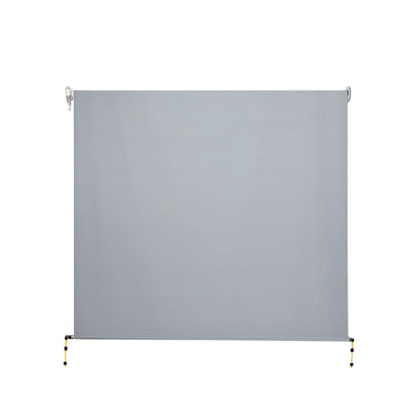 Instahut 3X2.5M Outdoor Blinds Awning Roll Down Screen Fabric Window Shade Grey Awning & Canopy Parts
