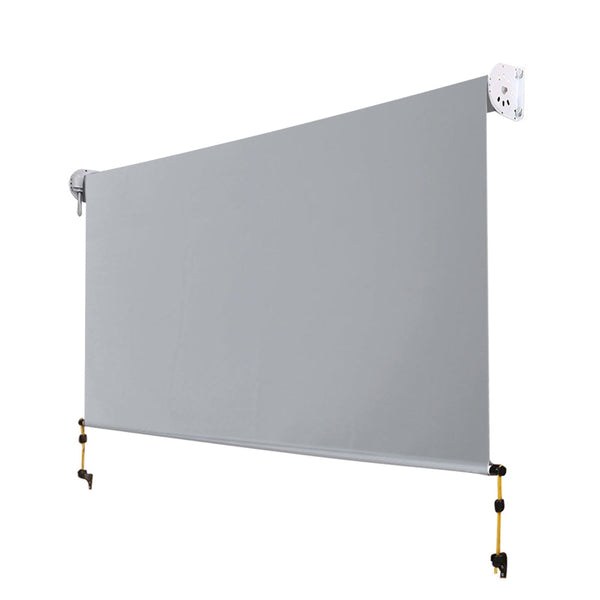 Instahut 3X2.5M Outdoor Blinds Awning Roll Down Screen Fabric Window Shade Grey Awning & Canopy Parts