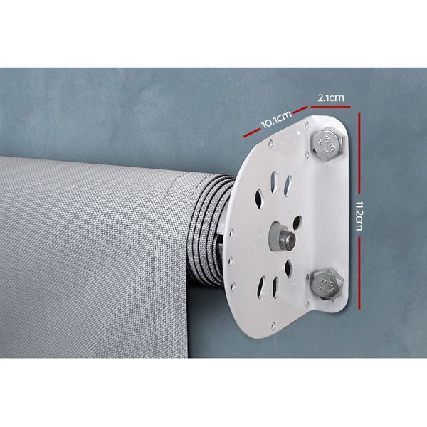 Instahut 3X2.5M Outdoor Blinds Awning Roll Down Screen Fabric Window Shade Grey Awning & Canopy Parts