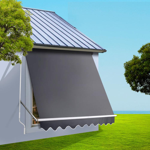 Instahut Fixed Pivot Arm Awning Outdoor Blinds Retractable Patio 2.4X2.1M Awning & Canopy Parts