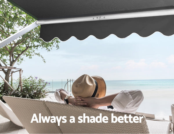 Instahut Fixed Pivot Arm Awning Patio Outdoor Blinds Retractable 2.8X2.1M Awning & Canopy Parts