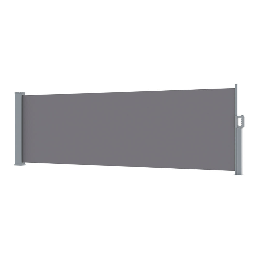 Instahut Side Awning Sun Shade Outdoor Blinds Retractable Screen 1X3m Grey Awning & Canopy Parts