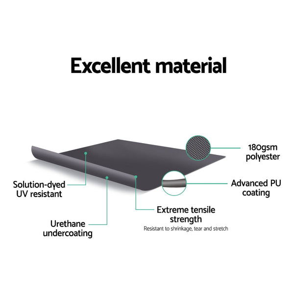 Instahut Side Awning Sun Shade Outdoor Blinds Retractable Screen 1.4X3m Gr Awning & Canopy Parts