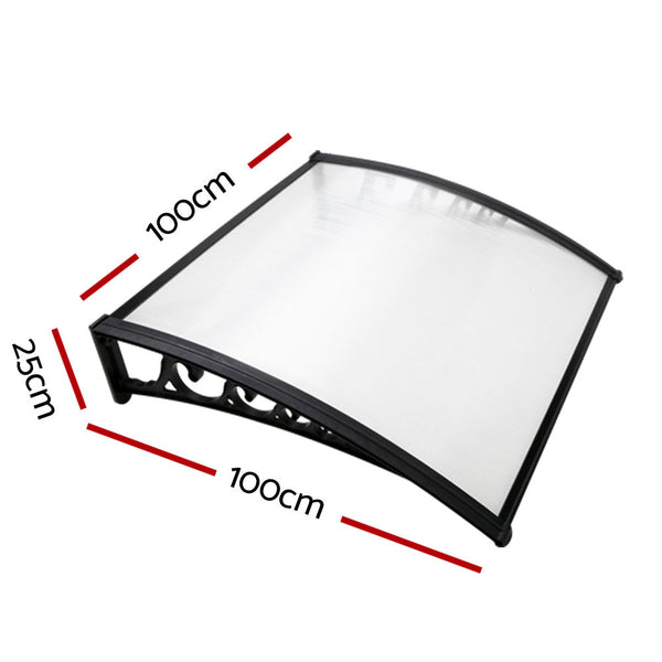 Instahut Door Awning 1Mx1m Transparent Panel Awning & Canopy Parts