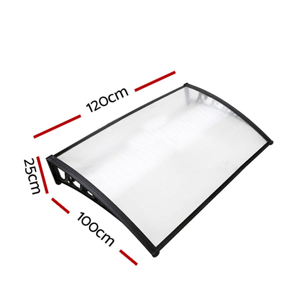 Instahut Door Awning 1Mx1.2M Transparent Awning & Canopy Parts