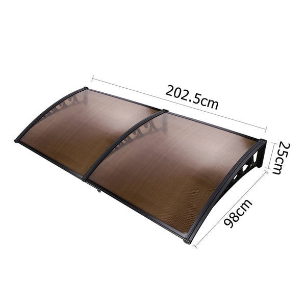 Instahut Awning Door Canopy 1M X 2M Brown Awning & Canopy Parts