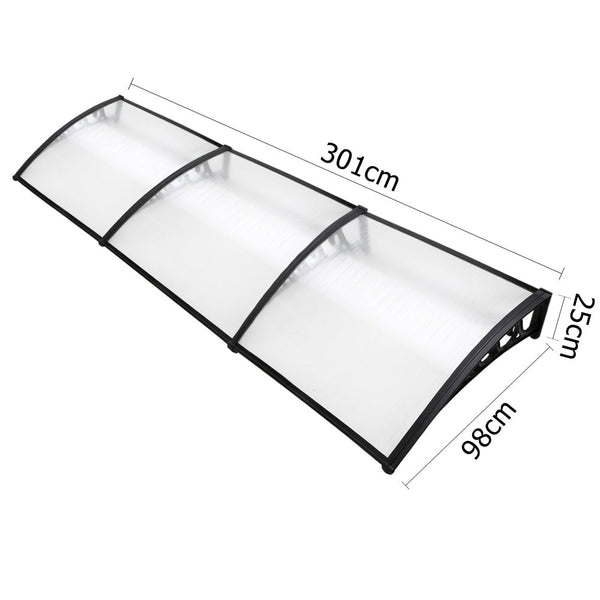 Instahut Door Awning 1M X 3M Awning & Canopy Parts