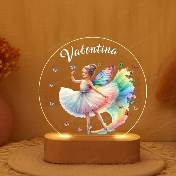 Personalized Ballerina Girl Night Light Kids Name Lamp For Baby Home Decor Christmas Present Night Lights