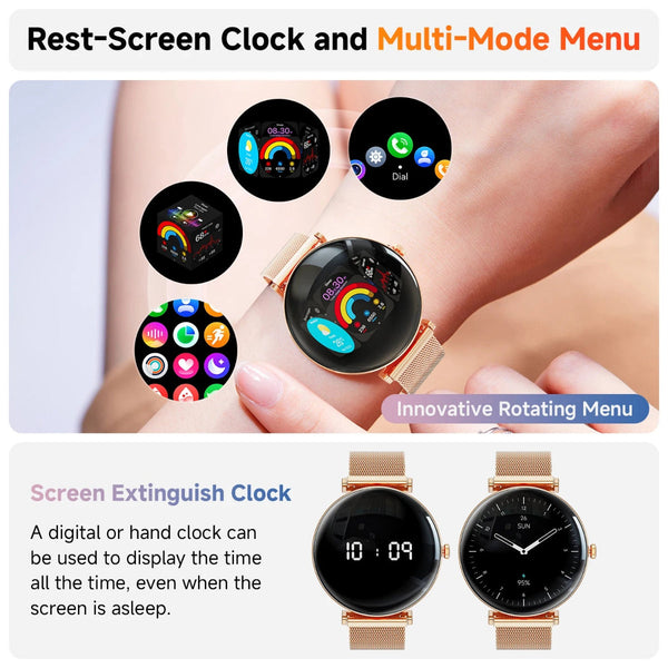 2025 Women's Smart Watch 1.43" Amoled Display Ip68 Waterproof Fitness & Health Tracker Smart Watches