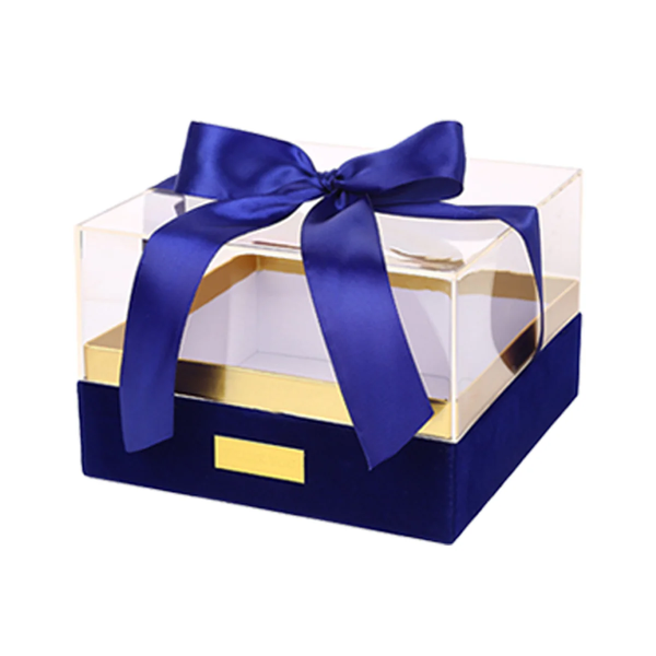 Acrylic Gift Box Clear Souvenir Display Case Bow Storage Container For Packaging Size L Gift Boxes