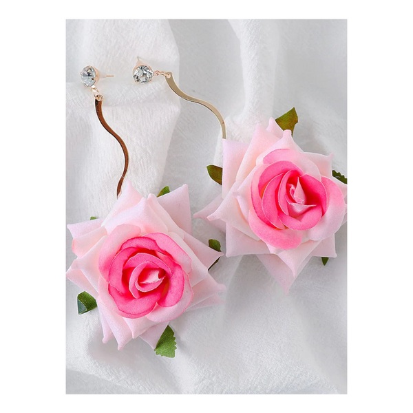 Alloy Rose Dangle Earrings