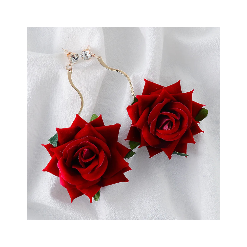 Alloy Rose Dangle Earrings