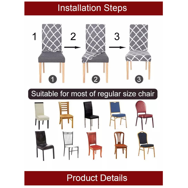 Chair Cover Dark Blue Bear Design Anti Dirt Elastic Material For Dining Room Kitchen Slipcovers