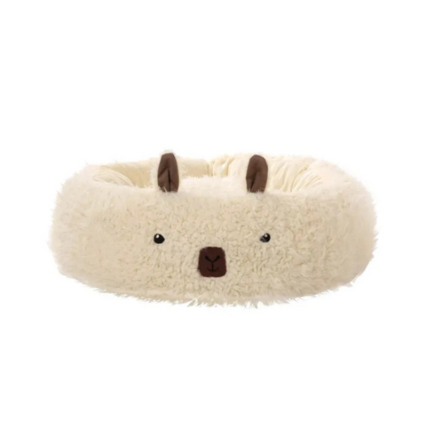 Pet Bed Beige Alpaca Styled Plush Cushion Mattress Couch Accessories Pet Beds