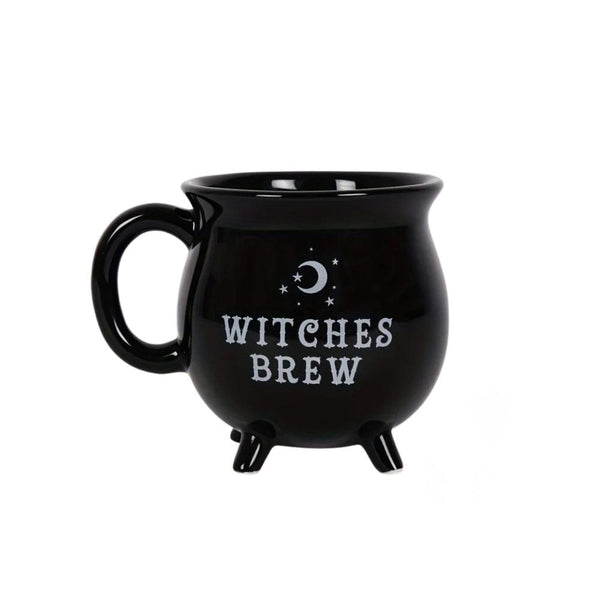 Ceramic Coffee Mug With Black Witches Brew Print For Kitchen Office Use Mugs