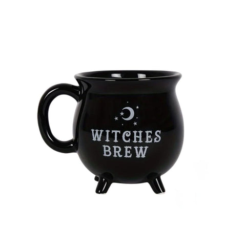 Ceramic Coffee Mug With Black Witches Brew Print For Kitchen Office Use Mugs