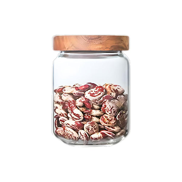 Condiments Container Round Glass Jar With Airtight Lid For Kitchen Storage Food Storage Containers