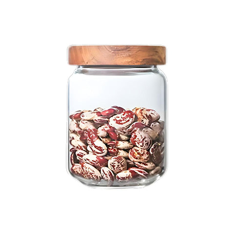 Condiments Container Round Glass Jar With Airtight Lid For Kitchen Storage Food Storage Containers