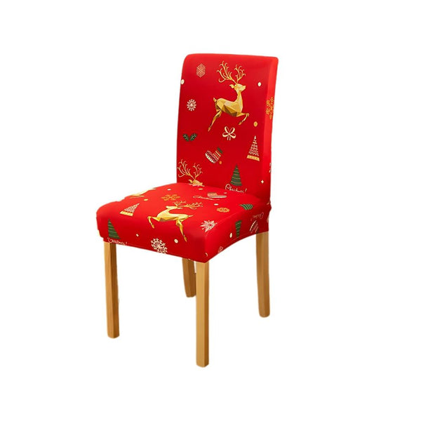 Chair Cover Red Mix Christmas Print Elastic Slipcover Dining Decor Furniture Slipcovers