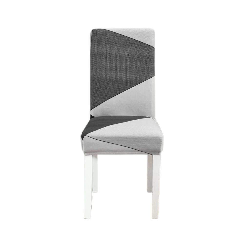 Gray Geometric Elastic Slipcover Chair Cover For Dining Decor Garden Slipcovers