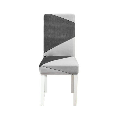Gray Geometric Elastic Slipcover Chair Cover For Dining Decor Garden Slipcovers