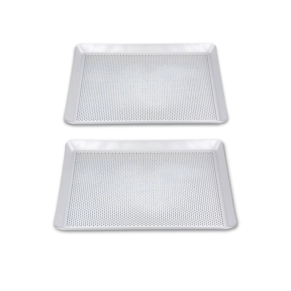 Baking Tray 2 Pieces Rectangular Perforated Oven Pastry Sheet Pan With Hole Baking Trays