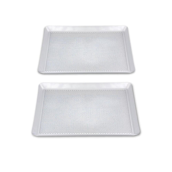 Baking Tray 2 Pieces Rectangular Perforated Oven Pastry Sheet Pan With Hole Baking Trays