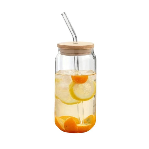 Glass Tumbler With Straw Lid Transparent Drinkware For Kitchen Dining Bar Glassware & Drinkware