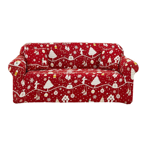 Sofa Cover Red Festive Christmas Design Non Slip Stretchable Slipcover For Furniture Slipcovers