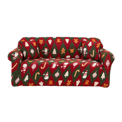 Sofa Cover Green Red Christmas Diamond Pattern Non Slip Stretchable Slipcover Slipcovers