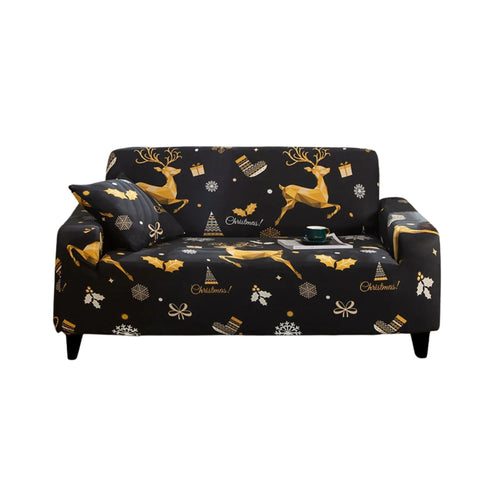 Sofa Cover Christmas Reindeer Design Non Slip Stretchable Slipcover For Furniture Slipcovers