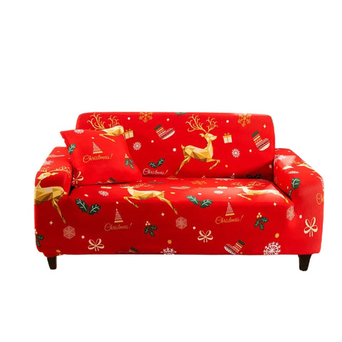 Sofa Cover Red Christmas Reindeer Design Non Slip Stretchable Slipcover Furniture Slipcovers