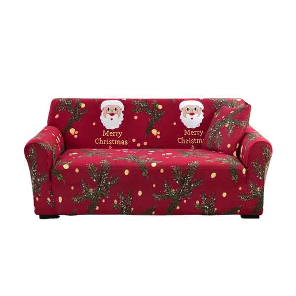 Sofa Cover Red Christmas Santa Claus Design Non Slip Stretchable Slipcover Slipcovers