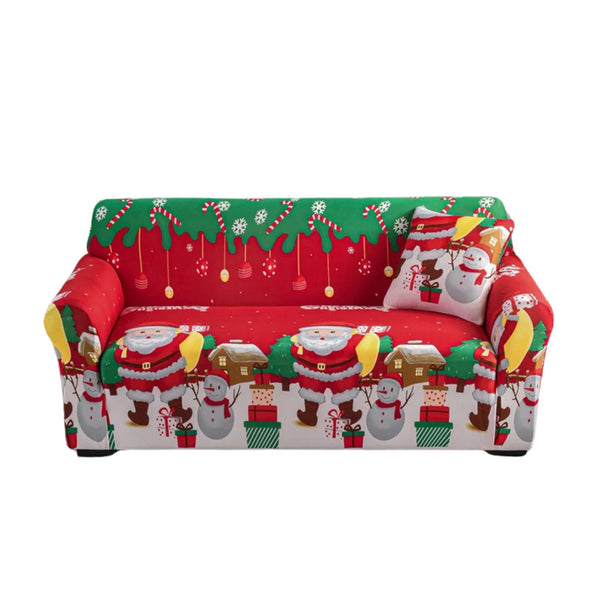 Sofa Cover Red Green Christmas Santa Design Non Slip Stretchable Slipcover Slipcovers