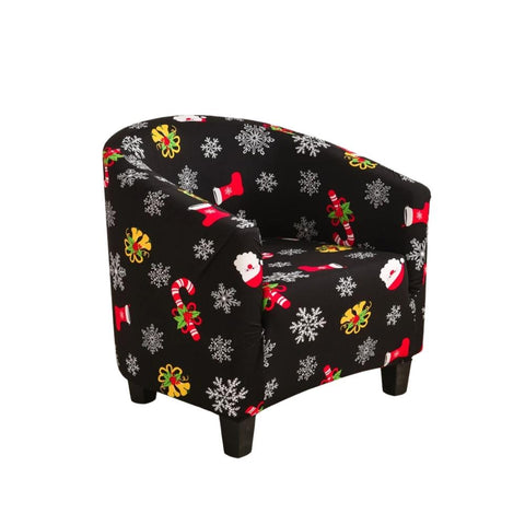 Sofa Cover Black Christmas Design Dust Proof Chair Tub Slipcover Decor Slipcovers